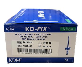 Kanyla IV KD-FIX s křídly a portem 50ks 18G zelená 1.3 x 45 mm - 1