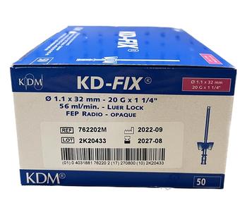 Kanyla IV KD-FIX s křídly a portem 50ks 20G růžová 1.1 x 32 mm - 1