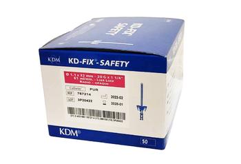 Intravenózní kanyla KD-FIX SAFETY 50ks 20G růžová 1.1 x 32 mm