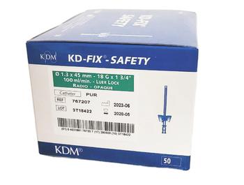 Intravenózní kanyla KD-FIX SAFETY 50ks 18G zelená 1.3 x 45 mm - 1