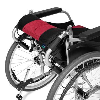 Invalidní vozík Timago Premium 46 cm / pneumatická kola/ černo bordó - 4